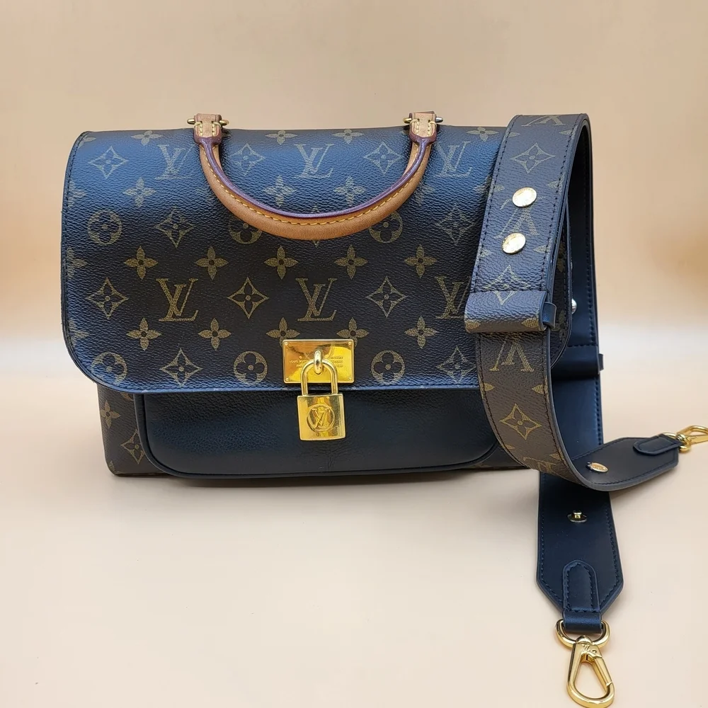 LOUIS VUITTON Marignan Lock Leather Crossbody Bag, Authentic w/COA..